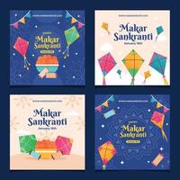 makar sankranti sociale media modello vettore