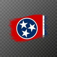 Tennessee stato bandiera nel spazzola stile su trasparente sfondo. vettore illustrazione.