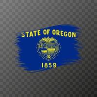 Oregon stato bandiera nel spazzola stile su trasparente sfondo. vettore illustrazione.