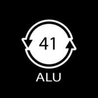 simbolo del riciclaggio dell'alluminio alu 41. illustrazione vettoriale