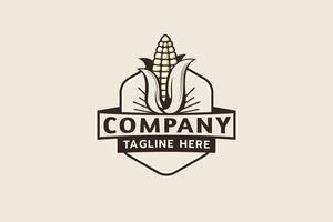 Mais logo con esagono emblema forma nel Vintage ▾ stile per qualunque attività commerciale particolarmente per agricoltura, raccolto, agricoltura, eccetera. vettore