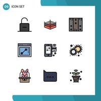 9 creativo icone moderno segni e simboli di credito sito web scatola disegnare legna modificabile vettore design elementi