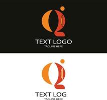 qi testo icona logo design vettore arte grafica