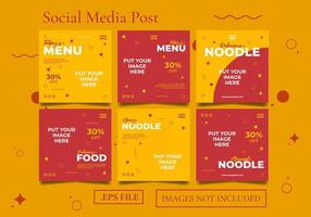 delizioso ramen spaghetto menù sociale media inviare modello vettore