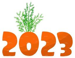 contento Cinese nuovo anno 2023. carino numeri 2023 siamo nel modulo di carote e simbolo. anno di il coniglio. vettore