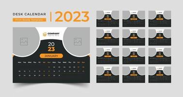 moderno nuovo anno calendario modello, impostato scrivania calendario 2023 modello creativo design vettore