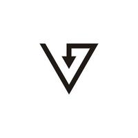 lettera v7 semplice movimento freccia logo vettore