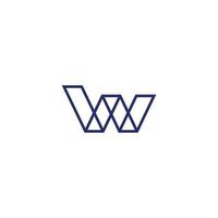 lettera vw semplice geometrico triangolo linea logo vettore