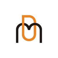 lettera md connesso colorato geometrico design logo vettore