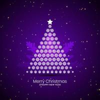 allegro Natale Festival viola sfondo con Natale albero vettore