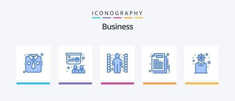 attività commerciale blu 5 icona imballare Compreso sviluppo. opera. sfida. carta. attività commerciale. creativo icone design vettore