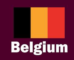 Belgio bandiera emblema con nomi simbolo design Europa calcio finale vettore europeo paesi calcio squadre illustrazione