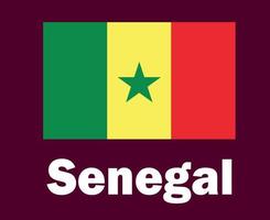 Senegal bandiera emblema con nomi simbolo design Africa calcio finale vettore africano paesi calcio squadre illustrazione