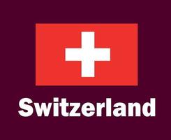 Svizzera bandiera emblema con nomi simbolo design Europa calcio finale vettore europeo paesi calcio squadre illustrazione