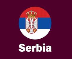 Serbia bandiera con nomi simbolo design Europa calcio finale vettore europeo paesi calcio squadre illustrazione