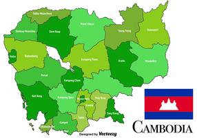 Mappa della Cambogia vettoriale