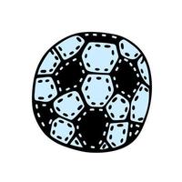 calcio palla vettore icona. mano disegnato semplice colorato scarabocchio isolato su bianca. pelle inventario per giocando classico europeo calcio. piatto cartone animato illustrazione. clipart per stampe, adesivi, manifesti