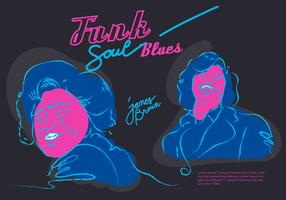Illustrazione di vettore del manifesto di James Blues Musician Funk Soul Blues