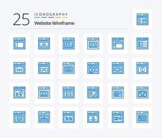 sito web wireframe 25 blu colore icona imballare Compreso ragnatela. pagina. Internet. http errore. testo vettore