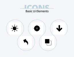 di base ui elementi glifo icona imballare 5 icona design. fuori uso. scopo. luminosità. obiettivo. arciere vettore