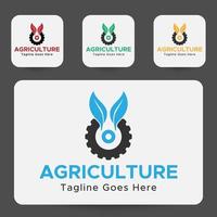 agricoltura logo. blu, Nero, verde e giallo colore. minimalista astratto logo. vettore