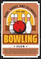 bowling palla e perni su corsia. sport gioco club vettore