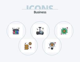 attività commerciale linea pieno icona imballare 5 icona design. assicurazione. id carta. investimento. id. attività commerciale vettore