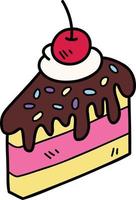 mano disegnato affettato cioccolato torta illustrazione vettore