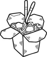 mano disegnato immediato tagliatelle Cinese e giapponese cibo illustrazione vettore