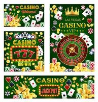 casinò gioco d'azzardo gioco, poker, patatine fritte, fortuna ruota vettore