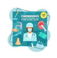coronavirus epidemico prevenzione medico manifesto vettore