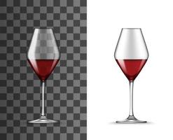 rosso vino bicchiere realistico 3d vettore modello