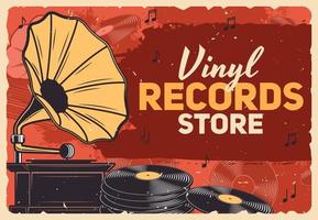 musica negozio, grammofono vinile record vettore