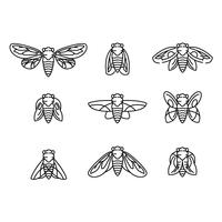 Fly e Cicada Vector Lineart