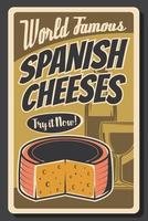 spagnolo viaggiare, turismo. formaggio e vino di Spagna vettore