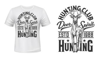 cervo maglietta Stampa modello di a caccia sport club vettore