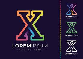 X lettera iniziale colorato pendenza logo. moderno lettera X logo design. vettore