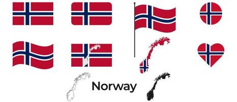 bandiera di Norvegia. silhouette di Norvegia. nazionale simbolo. vettore