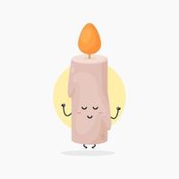 carino candela personaggio Meditare nel yoga posa vettore