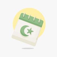Ramadan calendario icona cartone animato stile illustrazione vettore
