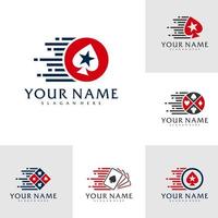 impostato di veloce poker logo vettore modello, creativo poker logo design concetti