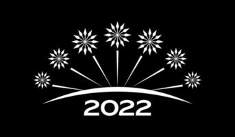 fuochi d'artificio sfondo con il parola 2022, nero e bianca sfondo vettore illustrazione