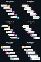 vettore 6 infografica imballare presentazione diapositiva modello 5 passaggi ciclo diagrammi e linea del tempo