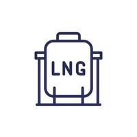 lng serbatoio linea icona su bianca vettore