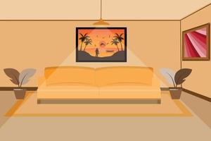 minimalista vivente camera design sfondo con Marrone gradazioni vettore