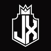 jx logo monogramma design modello vettore
