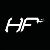 HF logo monogramma astratto velocità tecnologia design modello vettore