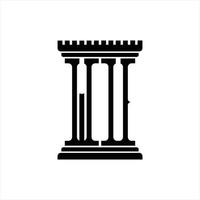 wu logo monogramma con pilastro forma design modello vettore
