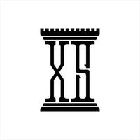 xs logo monogramma con pilastro forma design modello vettore