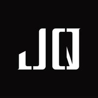 jq logo monogramma con mezzo fetta design modello vettore